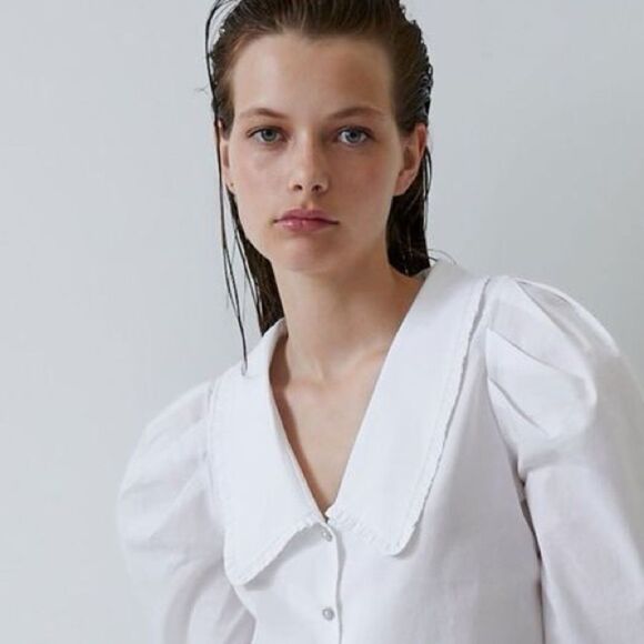 ZARA POPLIN SHIRT WITH JEWEL BUTTONS - Picture 5 of 6